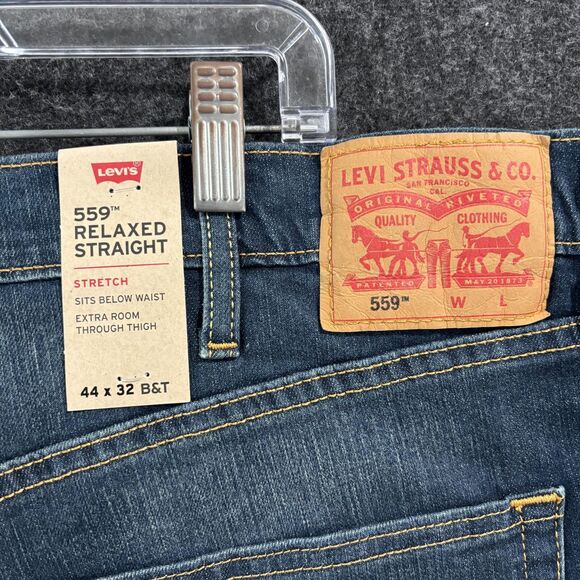 Levis 559 Relaxed Straight Jeans Men's 44x32 Blue Wash Stretch Denim - Picture 5 of 15